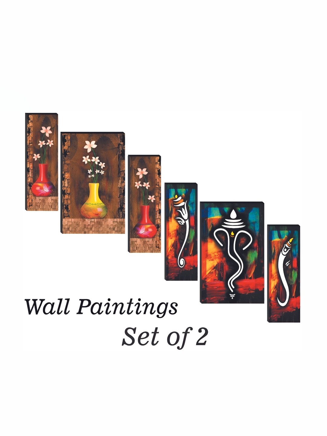 

WALLMAX Brown & Blue 6 Pieces UV Textured Framed Painting Wall Arts