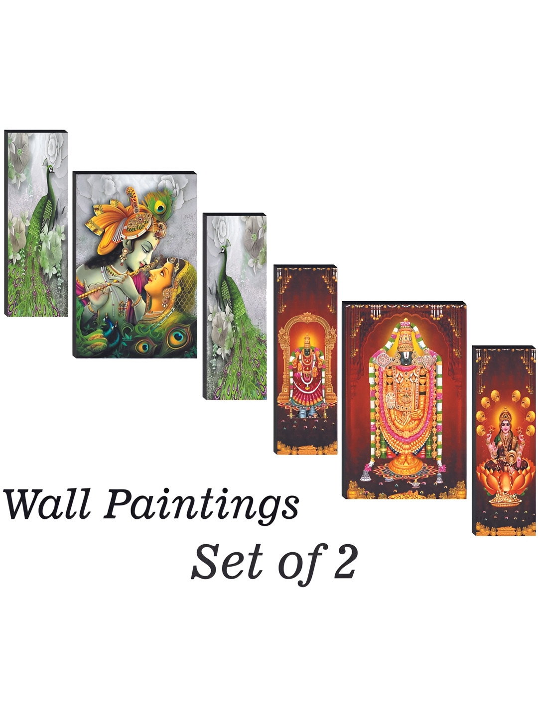 

WALLMAX Red & Green 6 Pieces UV Textured Framed Painting Wall Arts