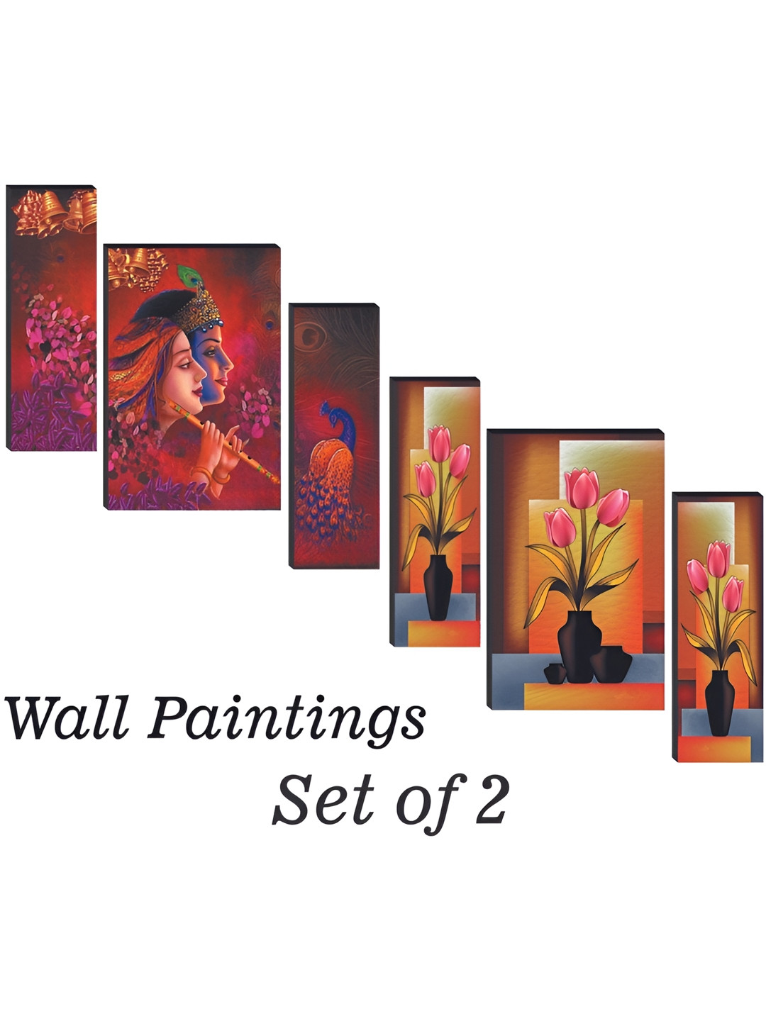 

WALLMAX Red & Pink 6 Pieces Religious Wall Arts