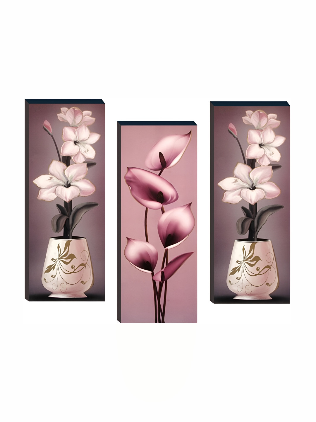 

WALLMAX Pink & Green 3 Pieces Wooden Painting Wall Art