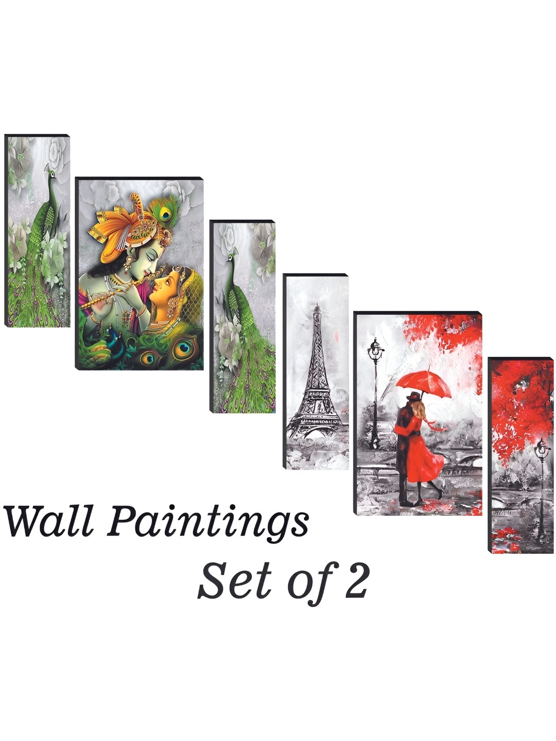 

WALLMAX Grey & Green 6 Pieces Religious Wall Arts