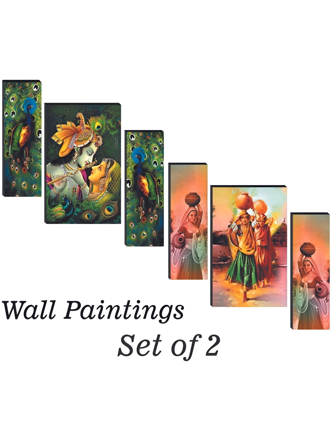 

WALLMAX Green & Blue 6 Pieces Religious Wall Art
