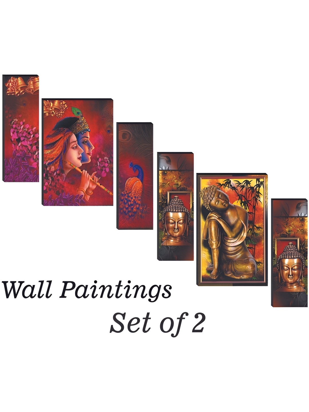 

WALLMAX Red & Brown 6 Pieces Religious Wall Arts