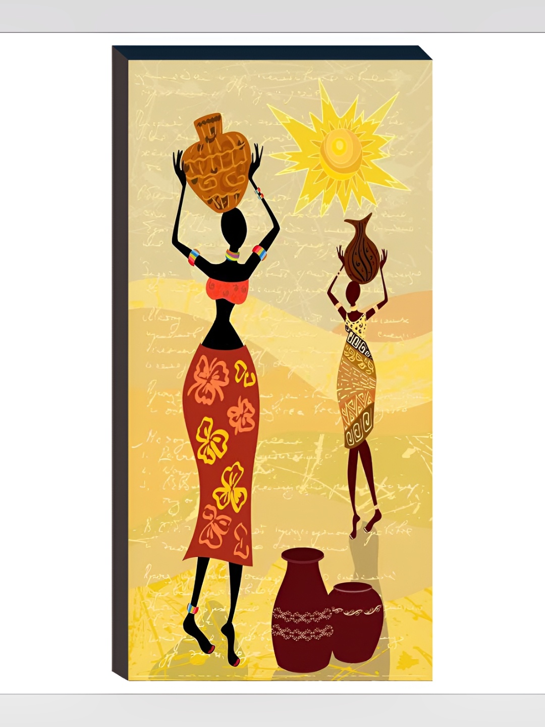 

WALLMAX Yellow & Red 3 Pieces Wooden Paintings Wall Arts