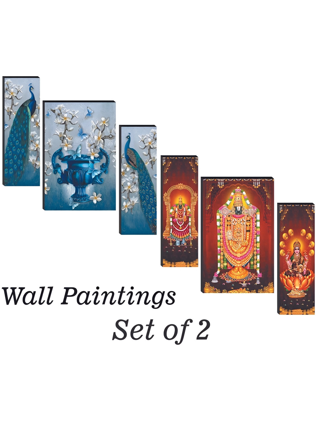 

WALLMAX Red & Blue 6 Pieces Religious Wall Arts