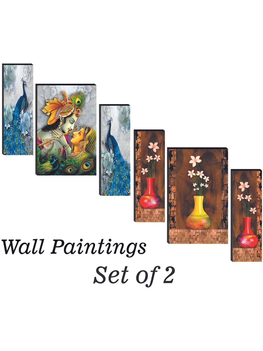 

WALLMAX Blue & White 6 Pieces Religious Wall Arts