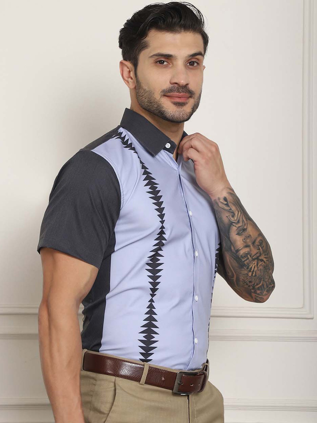 

Indian Needle Classic Printed Formal Shirt, Charcoal