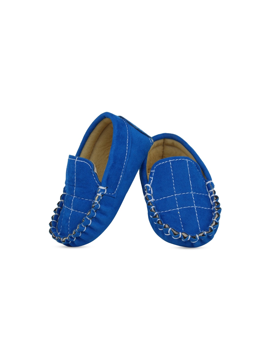 

BAESD Infant Boys Checked Loafer Booties, Blue