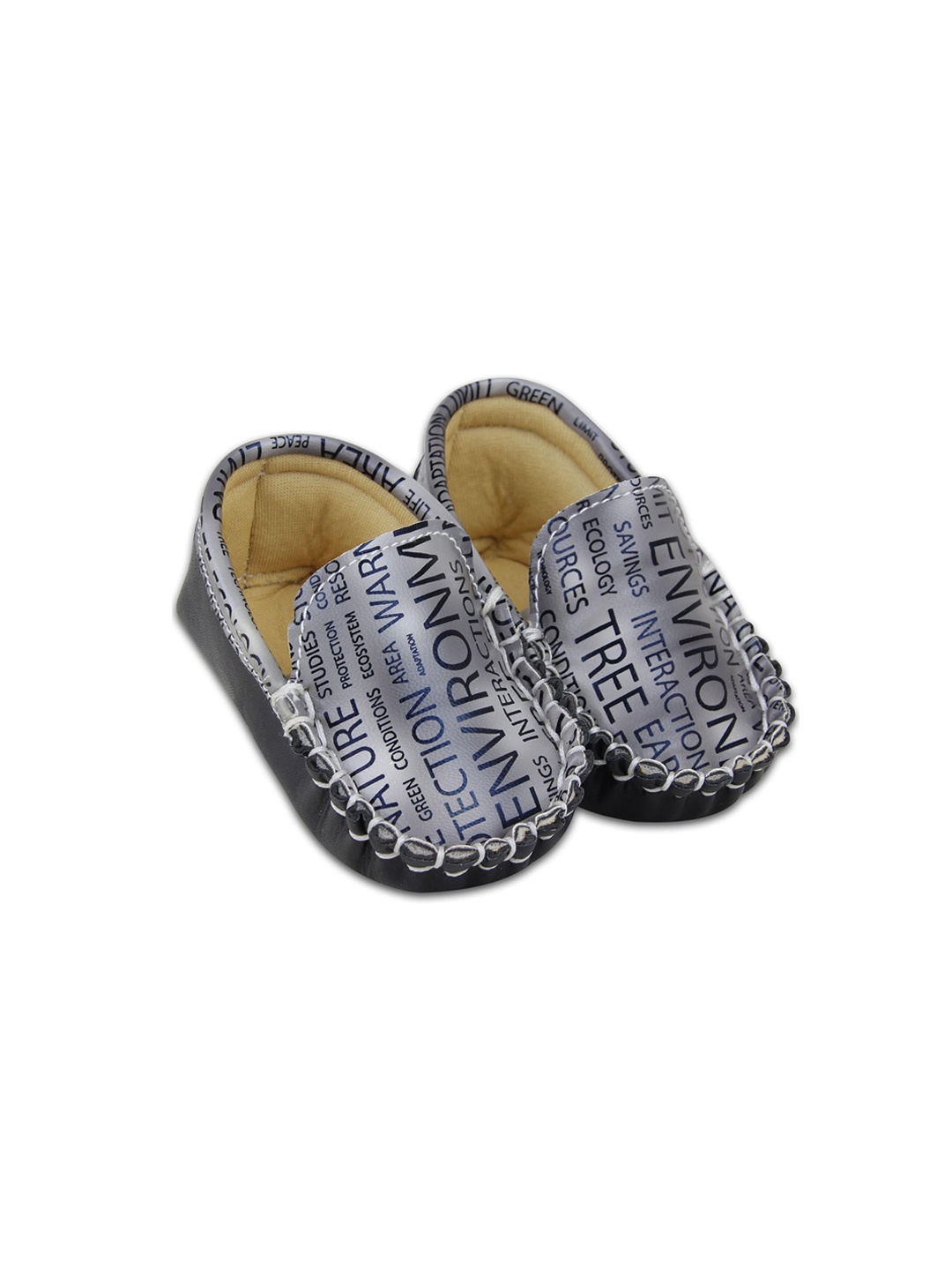 

BAESD Infant Boys Printed Loafer Booties, Grey