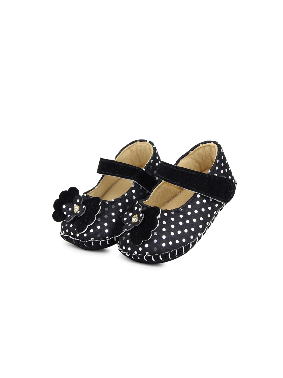 

BAESD Infants Girls Printed Embellished Detail Booties, Black