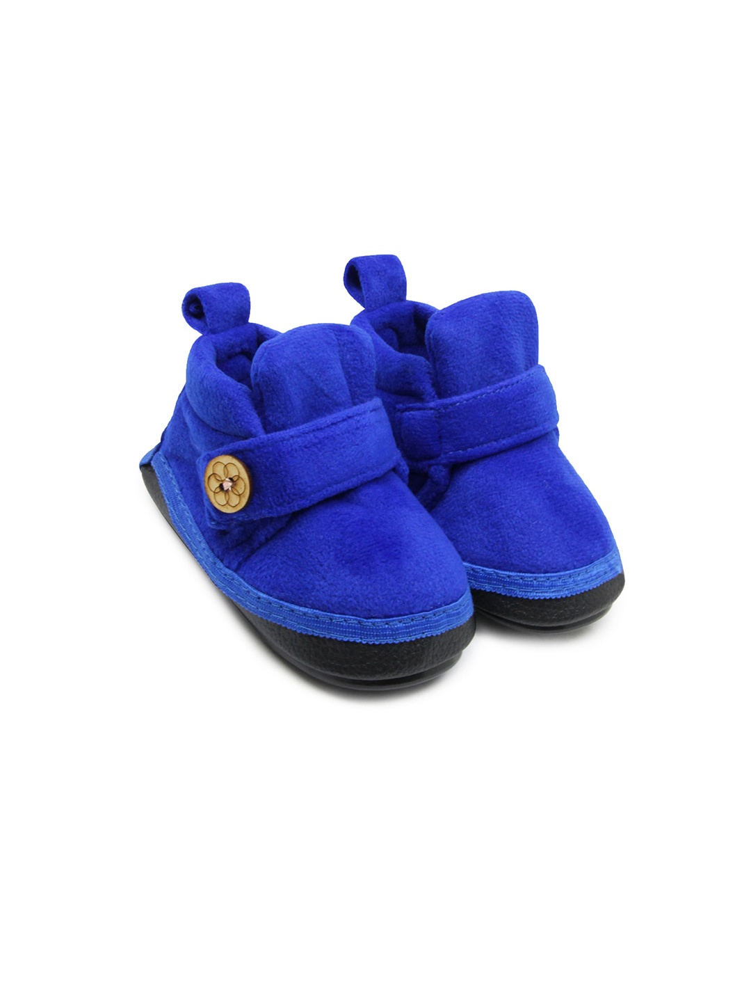 

BAESD Infants Boys Velvet Booties, Navy blue