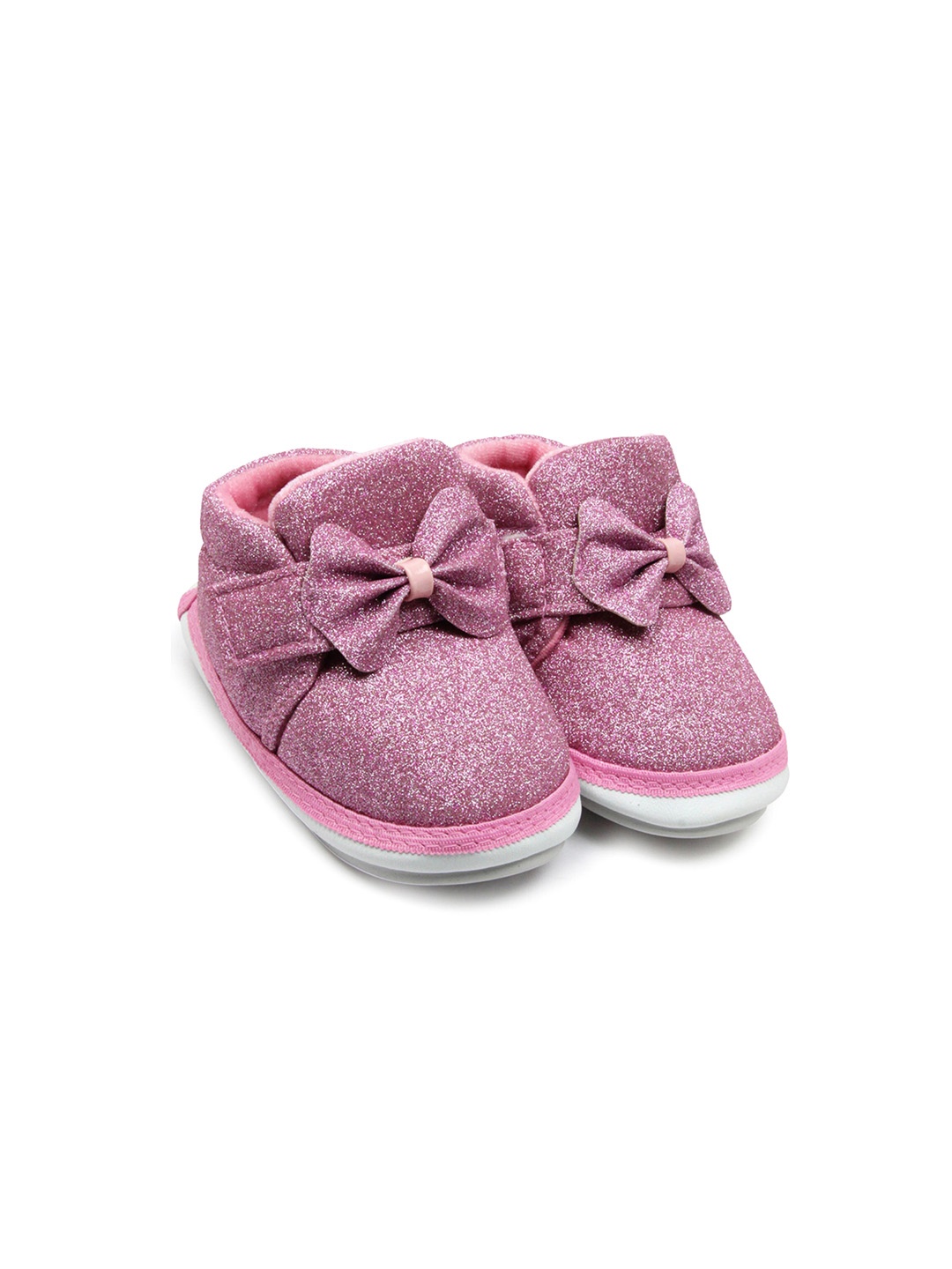 

BAESD Infants Self Design Bow Detail Cotton Sound Shoes Booties, Pink