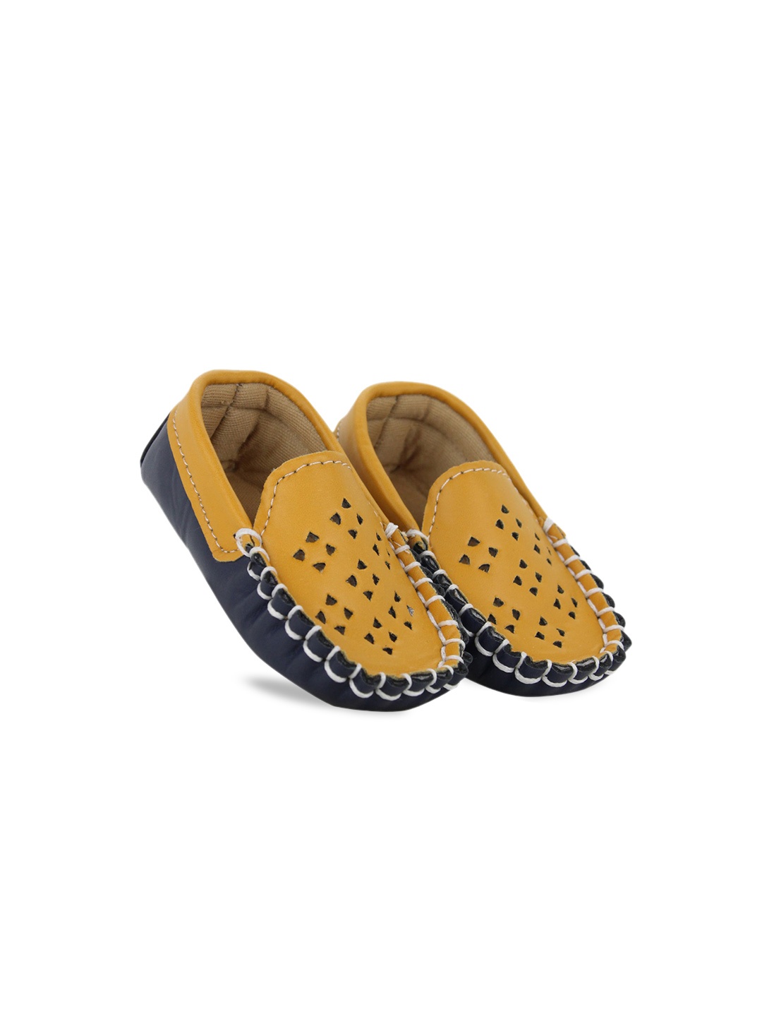 

BAESD Infants Boys Laser Cut Loafer Booties, Brown