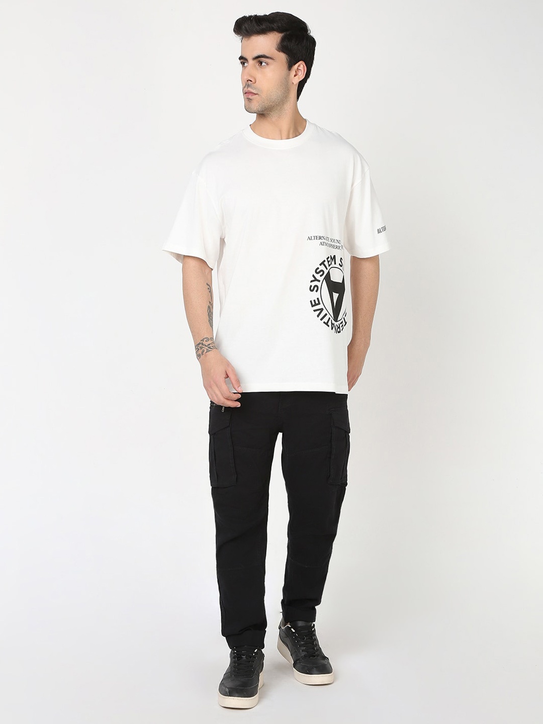 

R&B Round Neck Cotton T-shirt, White