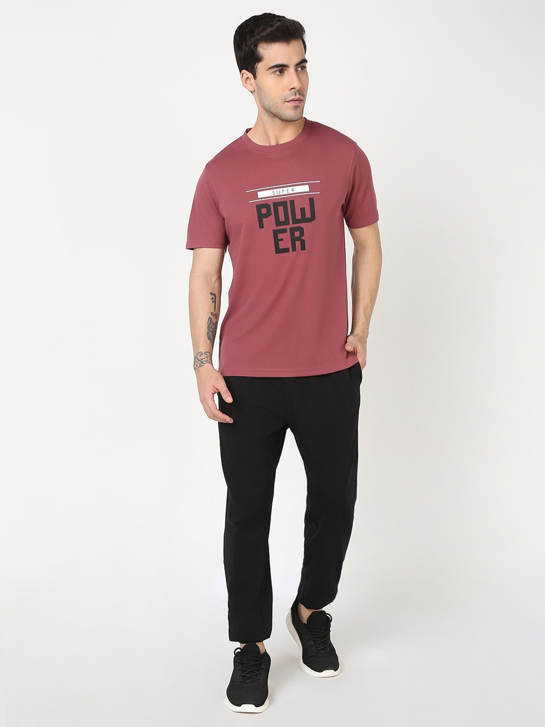 

R&B Typography Round Neck T-shirt, Peach