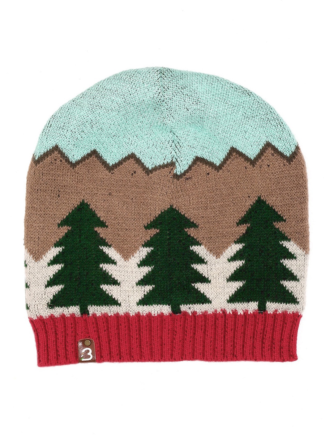 

Bharatasya Women Self Design Acrylic Wool Beanie, Red