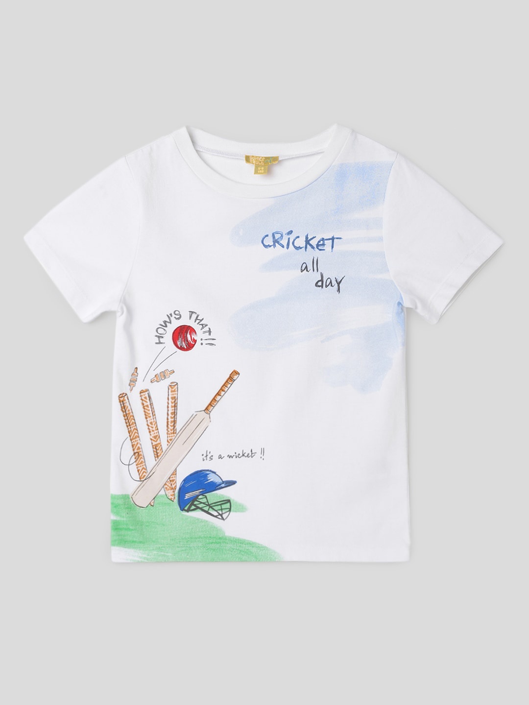 

Somersault Boys Round Neck Short Sleeves Typography Printed Cotton T-shirt, White