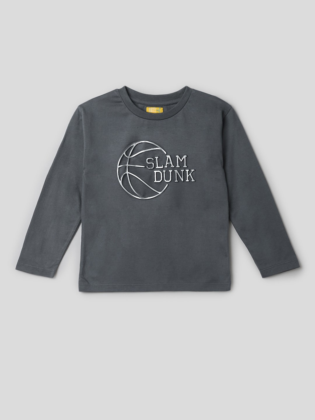 

Somersault Kids Typography Round Neck Long Sleeves Printed Cotton T-shirt, Grey