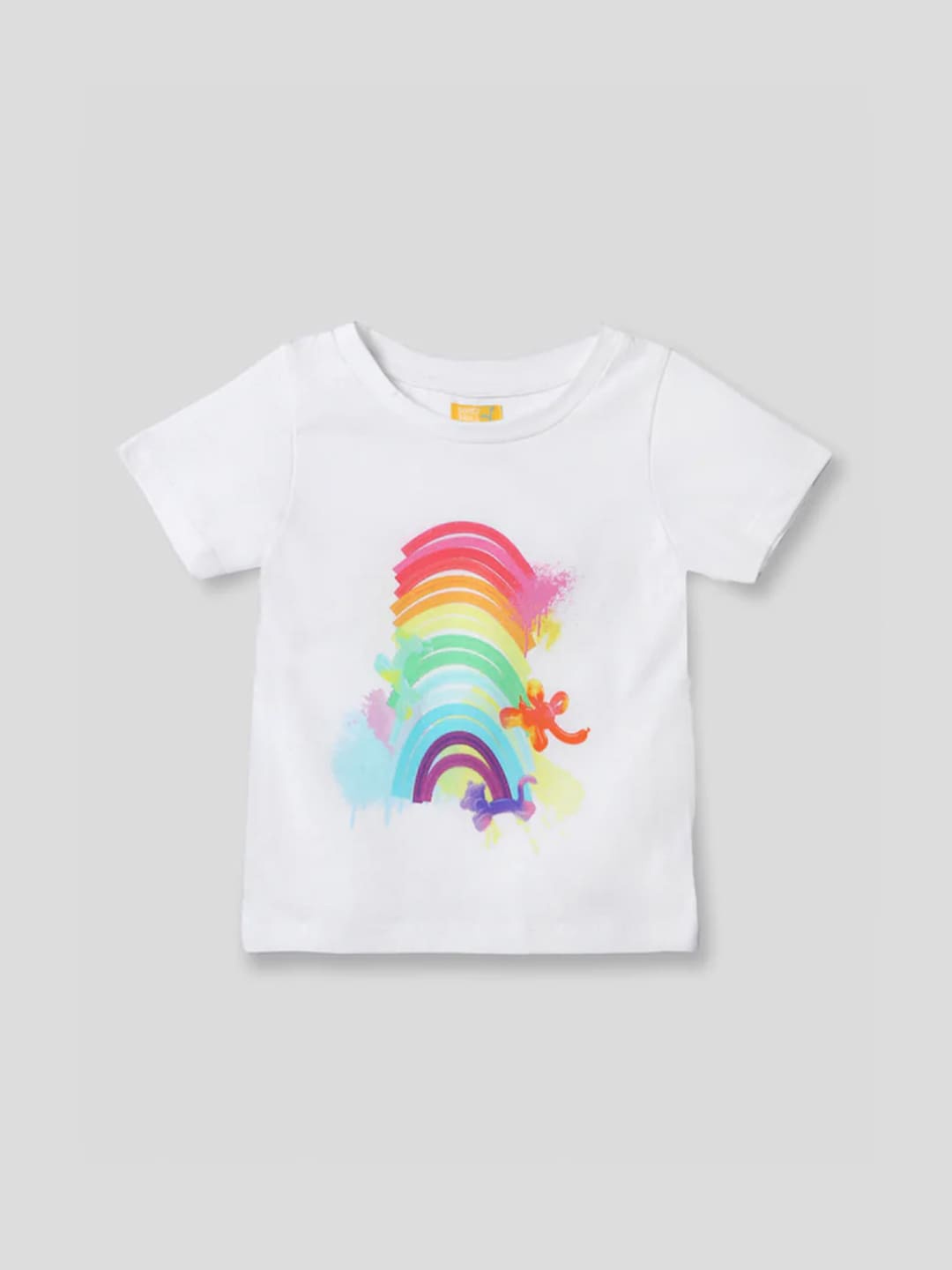 

Somersault Kids Round Neck Short Sleeves Printed Cotton T-shirt, White