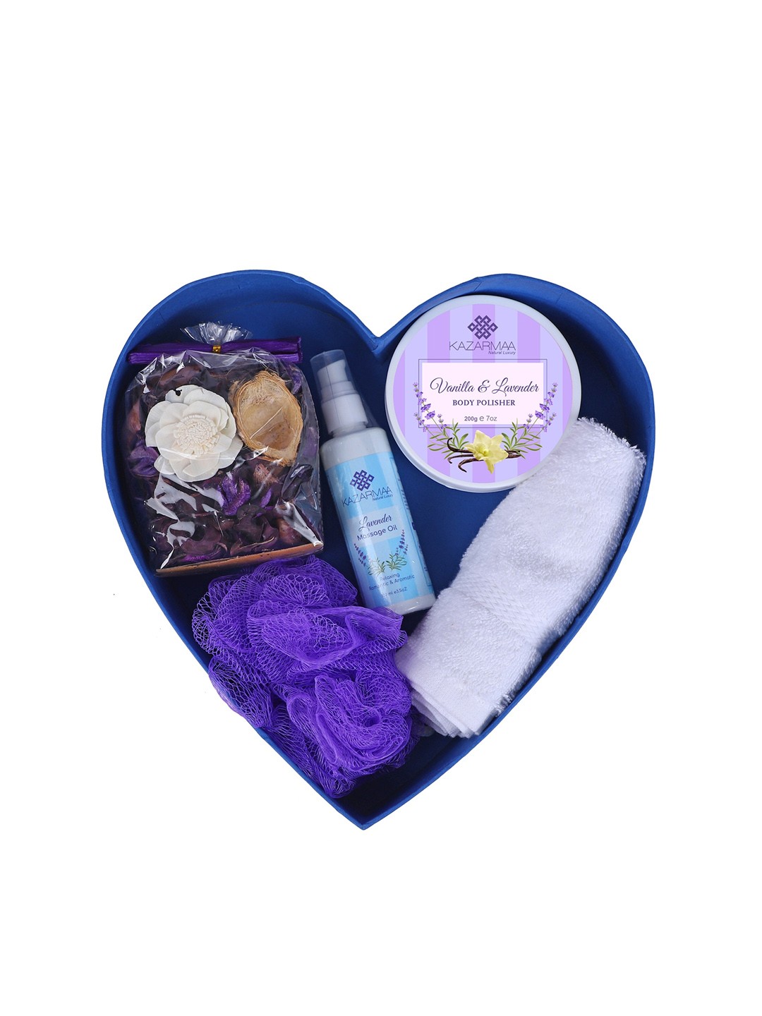 

KAZARMAA 5-Pcs Lavender Love Cleansing and Relaxing Gift Set, Blue