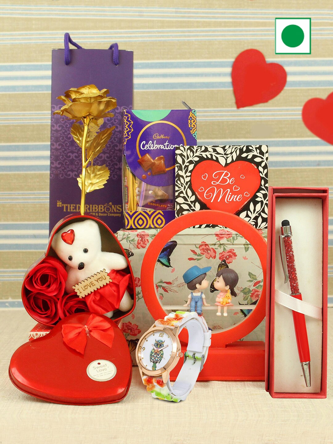 

TIED RIBBONS Pack of 7 Valentine Week Gift Set, Red