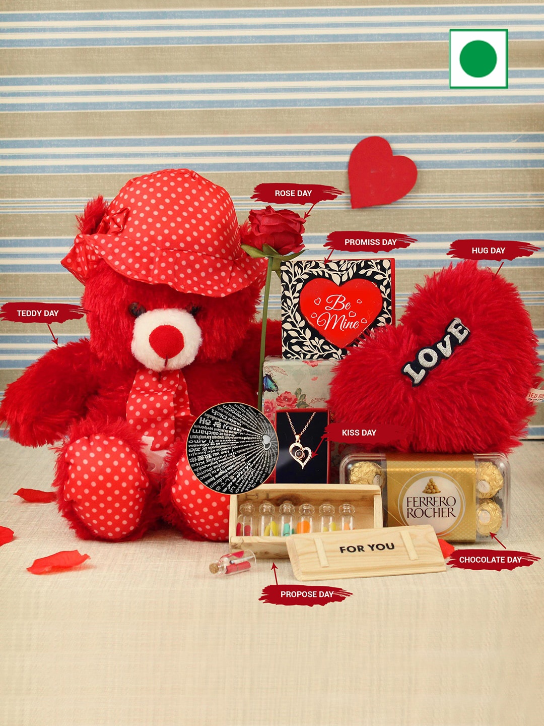 

TIED RIBBONS Pieces Of 7 Valentine Week Chocolate Gift Hamper, Red