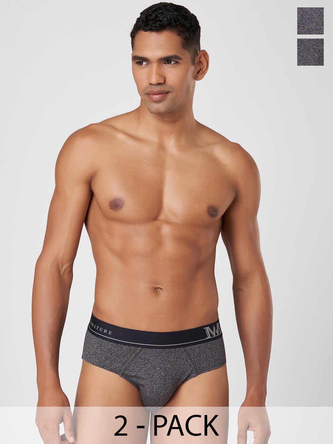 

Macroman M-Series Pack of 2 Mid-Rise Hipster Briefs 8903978415390, Black