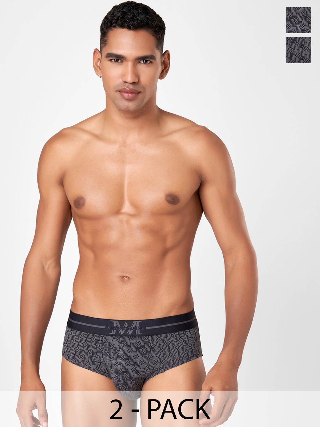 

Macroman M-Series Pack of 2 MW Signature Collection By Rohit Bal Briefs 8903978416397, Black