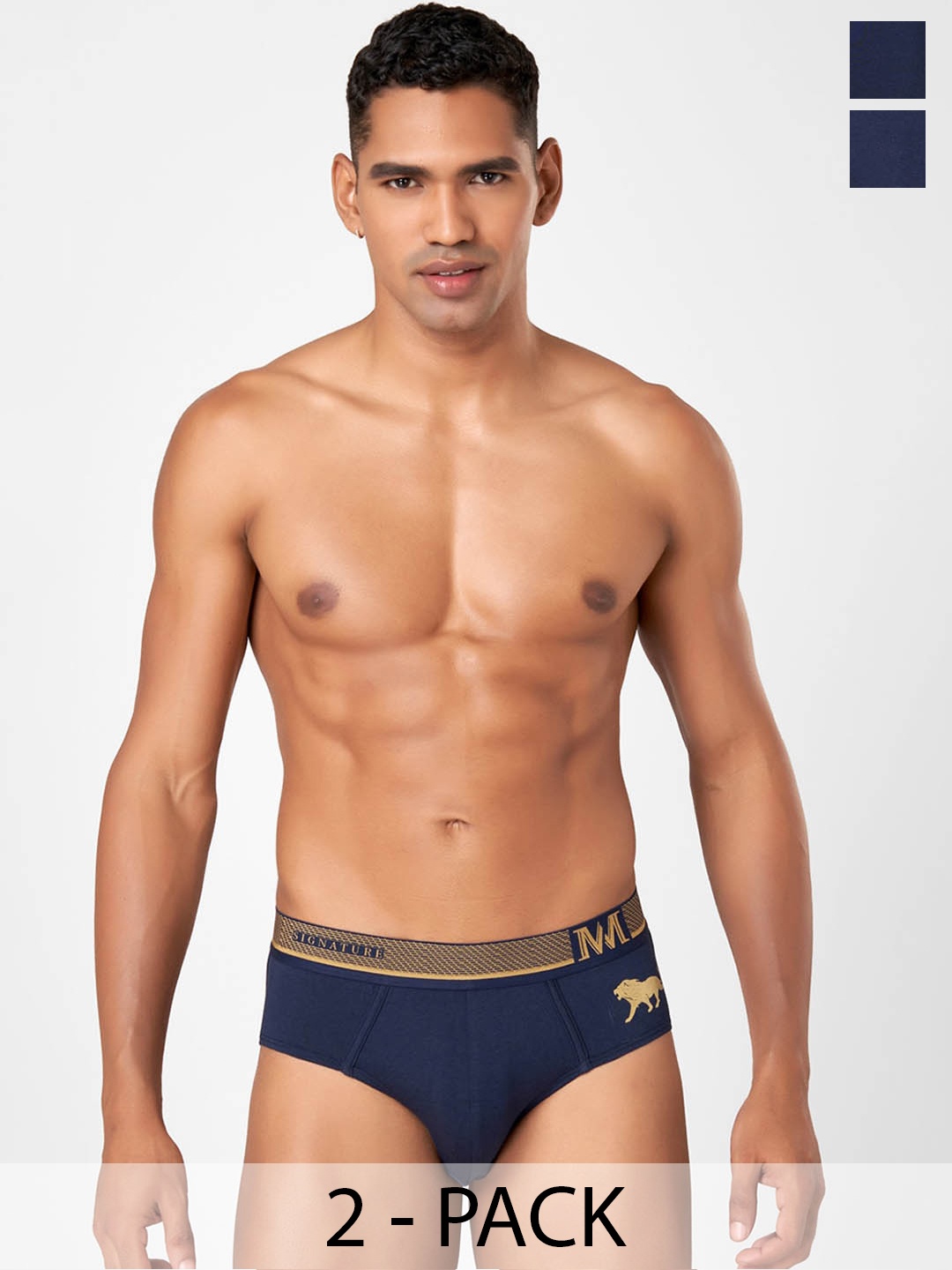 

Macroman M-Series Pack of 2 MW Signature Collection By Rohit Bal Briefs 8903978415956, Navy blue