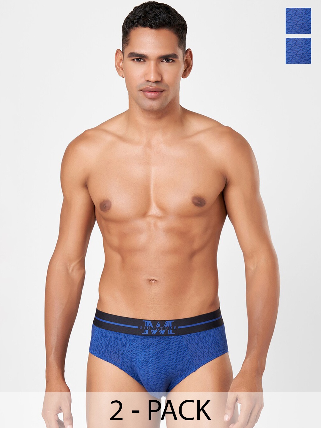 

Macroman M-Series Pack of 2 MW Signature Collection By Rohit Bal Basic Briefs8903978416557, Blue