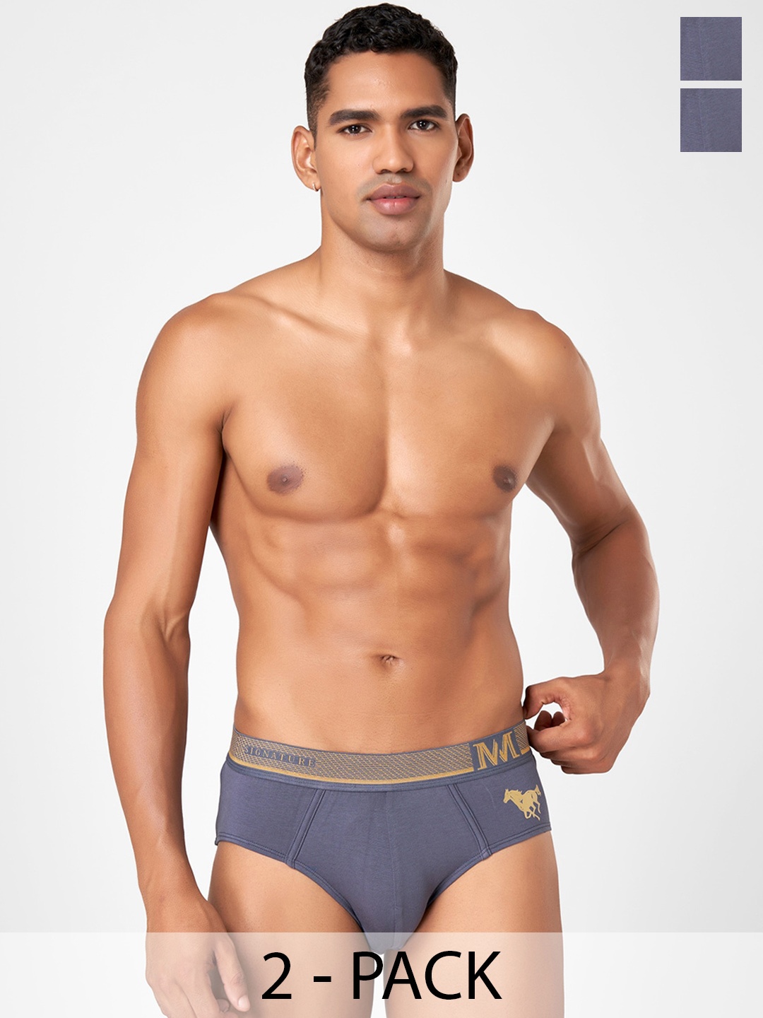 

Macroman M-Series MW Signature Collection By Rohit Pack Of 2 Basic Briefs Bal8903978415901, Grey