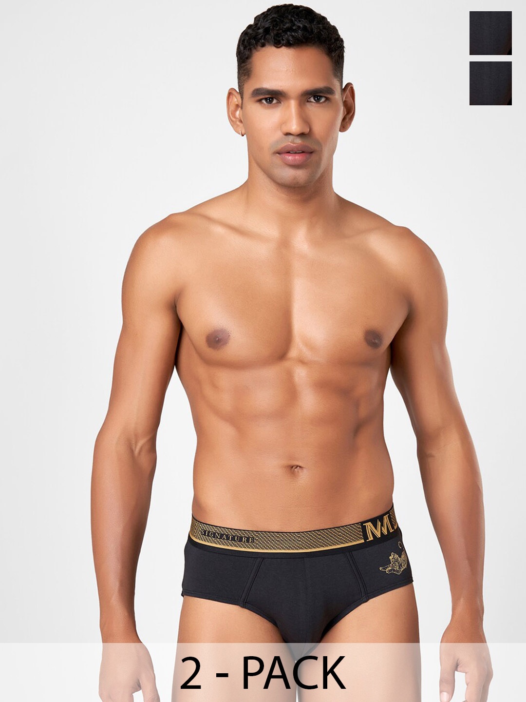 

Macroman M-Series Pack of 2 MW Signature Collection By Rohit Bal Briefs 8903978415796, Black