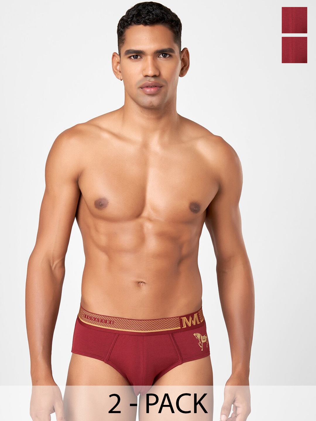 

Macroman M-Series Pack of 2 MW Signature Collection By Rohit Bal Briefs 8903978415864, Red