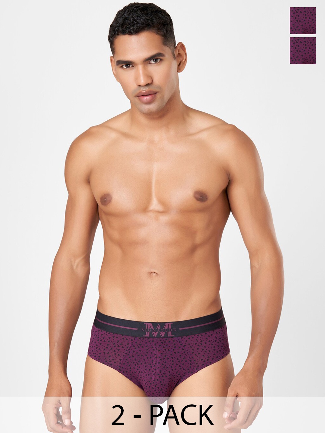 

Macroman M-Series Pack of 2 Mid Rise Basic Brief 8903978416502, Purple