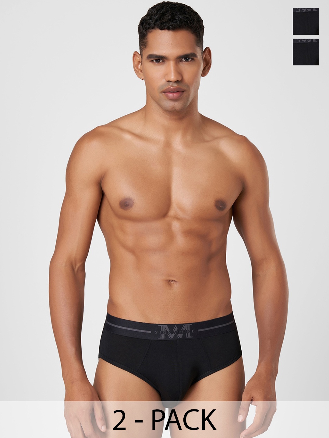 

Macroman M-Series Pack of 2 MW Signature Collection By Rohit Bal Briefs 8903978416014, Black