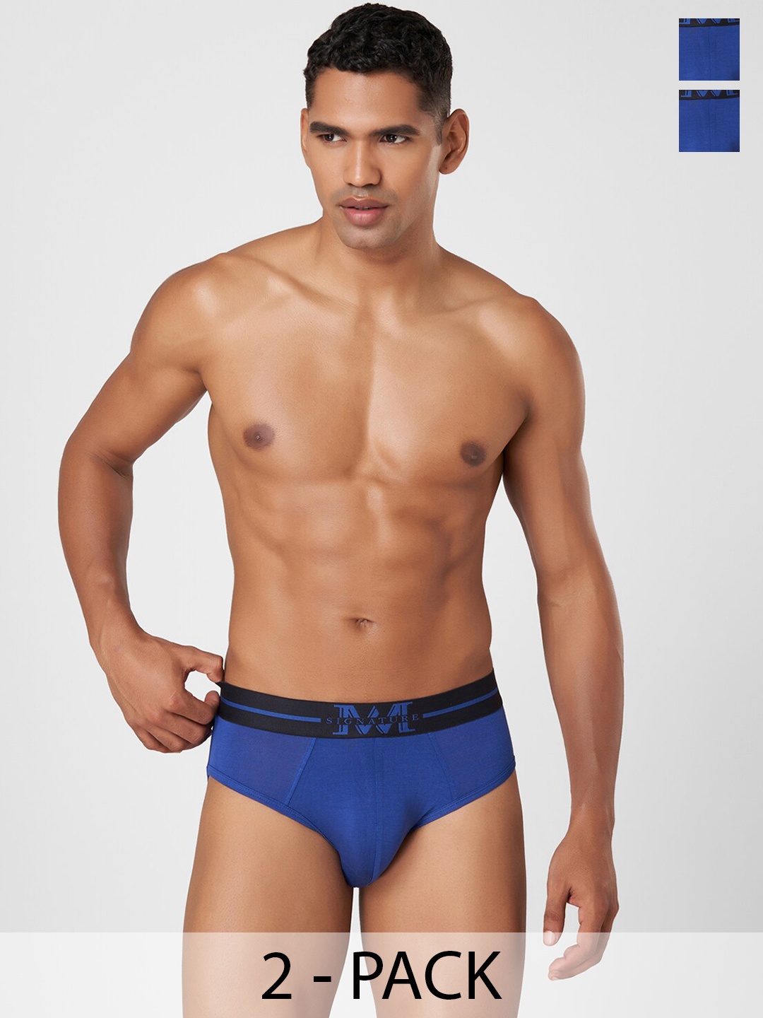 

Macroman M-Series Pack of 2 MW Signature Collection By Rohit Bal Basic Brief-8903978416113, Blue