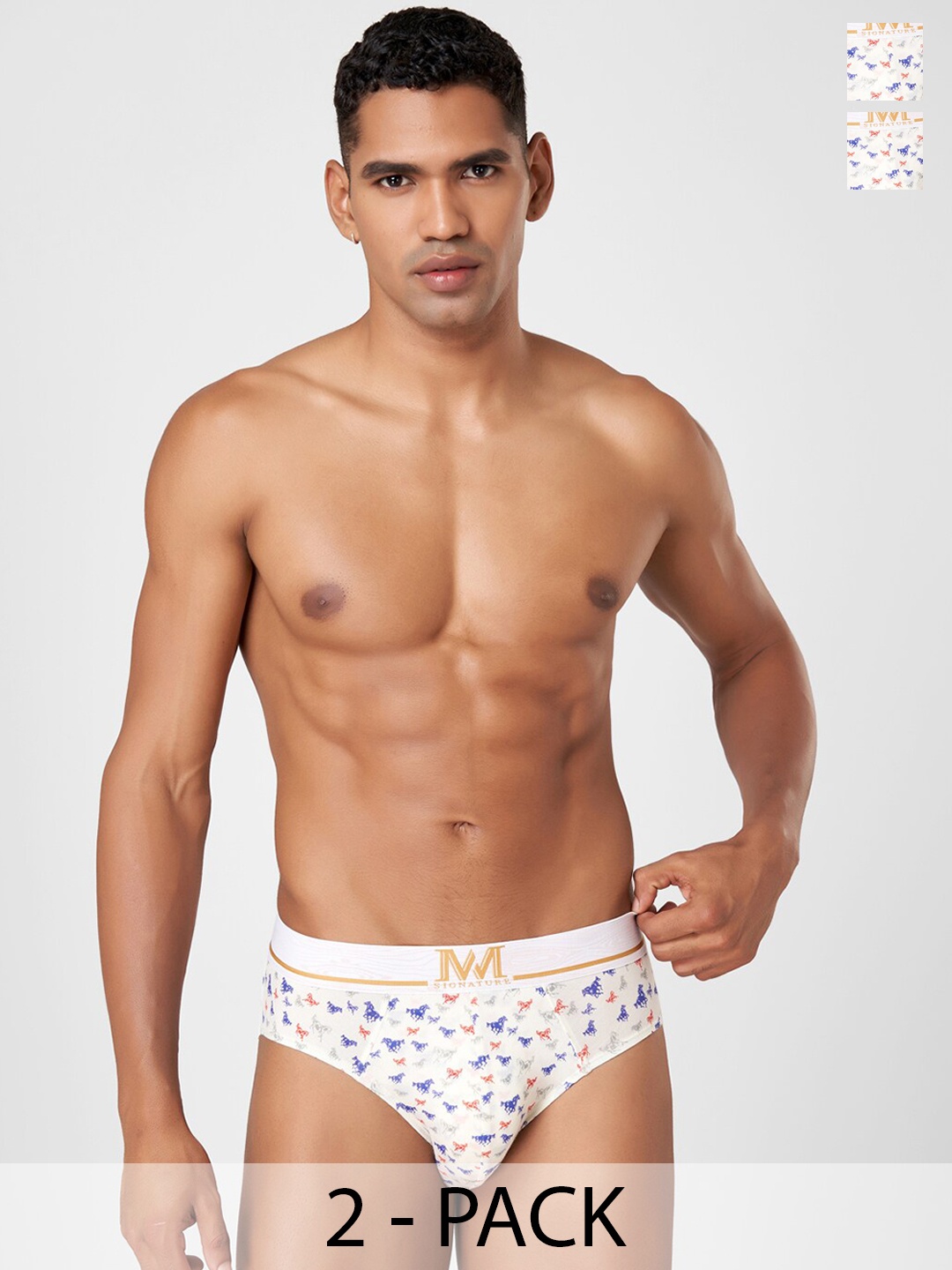 

Macroman M-Series Pack of 2 MW Signature Collection By Rohit Bal Briefs 8903978416953, White