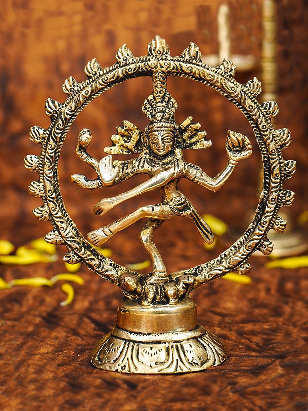 

Ekhasa Gold-Toned Pure Brass Nataraj Idol Showpiece