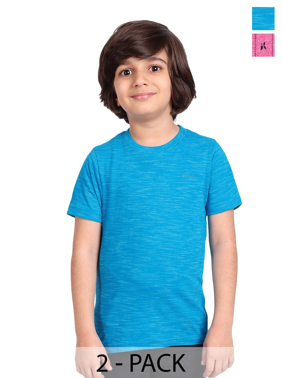 

BAESD Boys Pack of 2 Cotton Round Neck Half Sleeve Tshirt, Blue