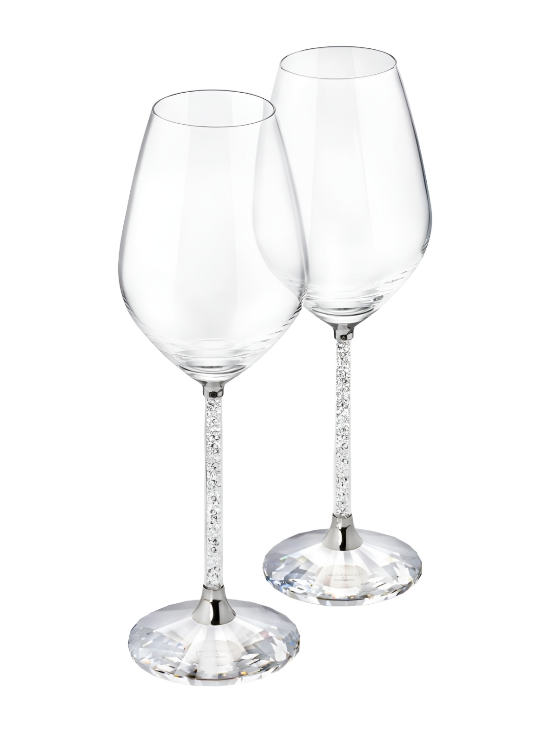 

SWAROVSKI Transparent 2 Pcs Wine Glasses, Silver