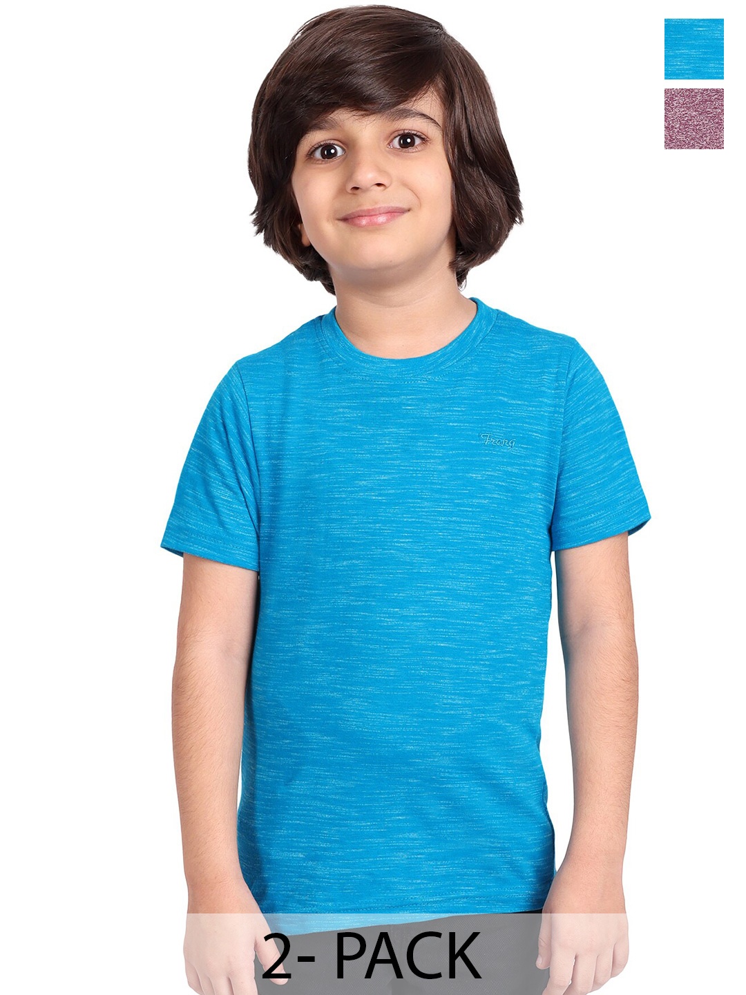 

BAESD Boys Pack Of 2 Cotton Round Neck T-shirt, Blue