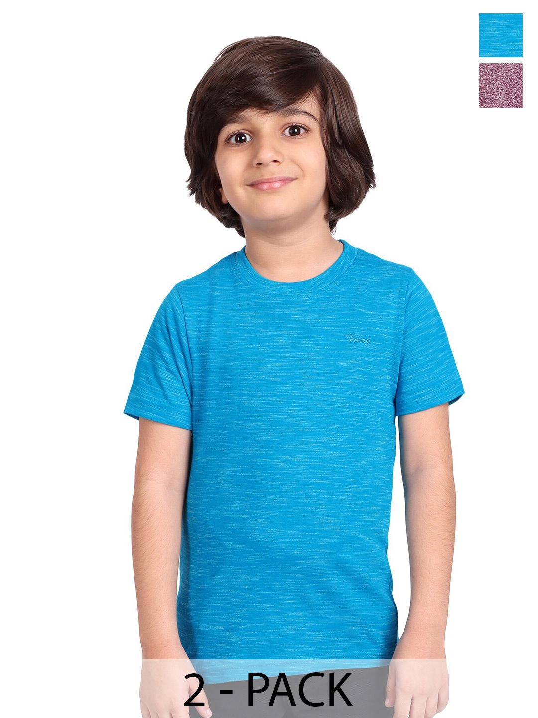 

BAESD Boys Pack of 2 Cotton Round neck Half Sleeve Tshirt, Blue