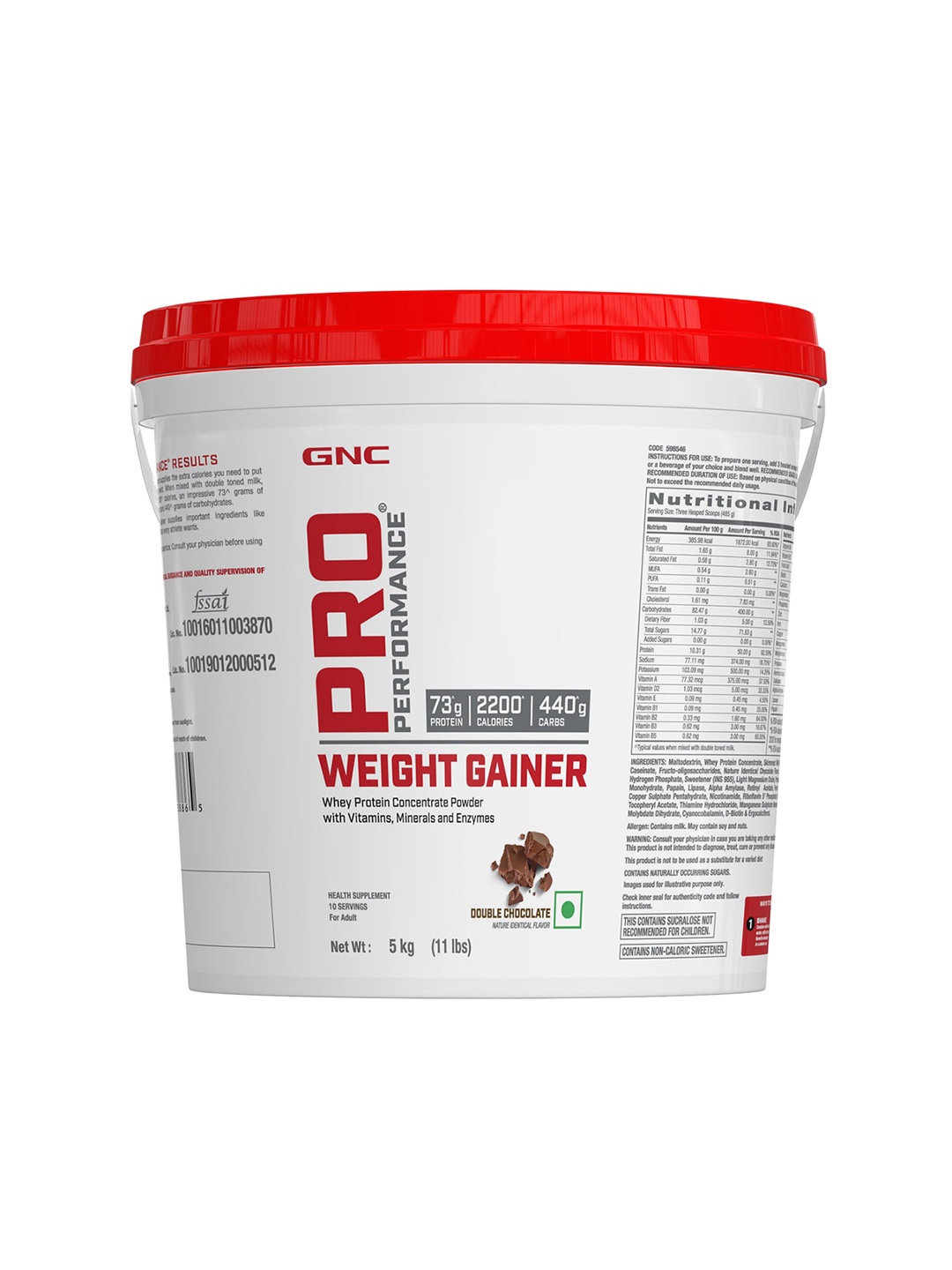 

GNC Double Chocolate Flavoured Pro Performance Weight Gainer - 5 Kg, Red