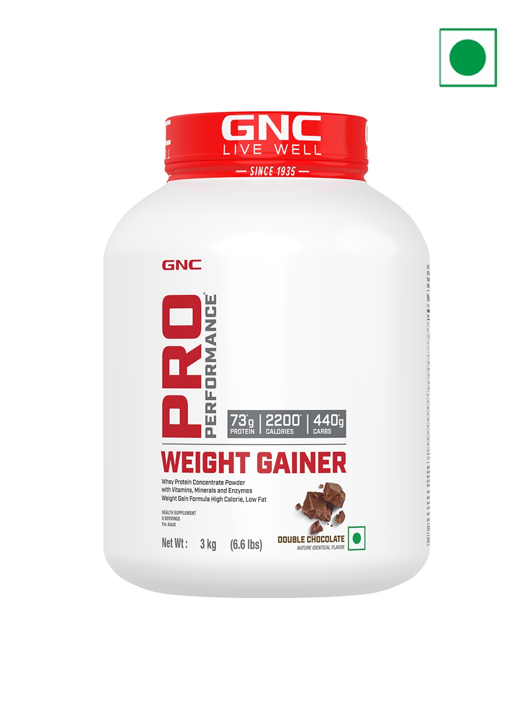 

GNC Double Chocolate Flavoured Pro Performance Weight Gainer - 3 Kg, Red