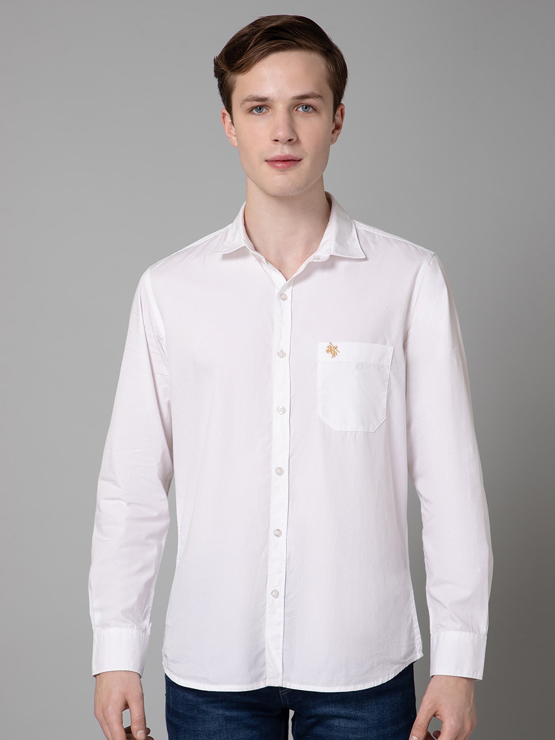 

Cantabil Comfort Cotton Casual Shirt, White