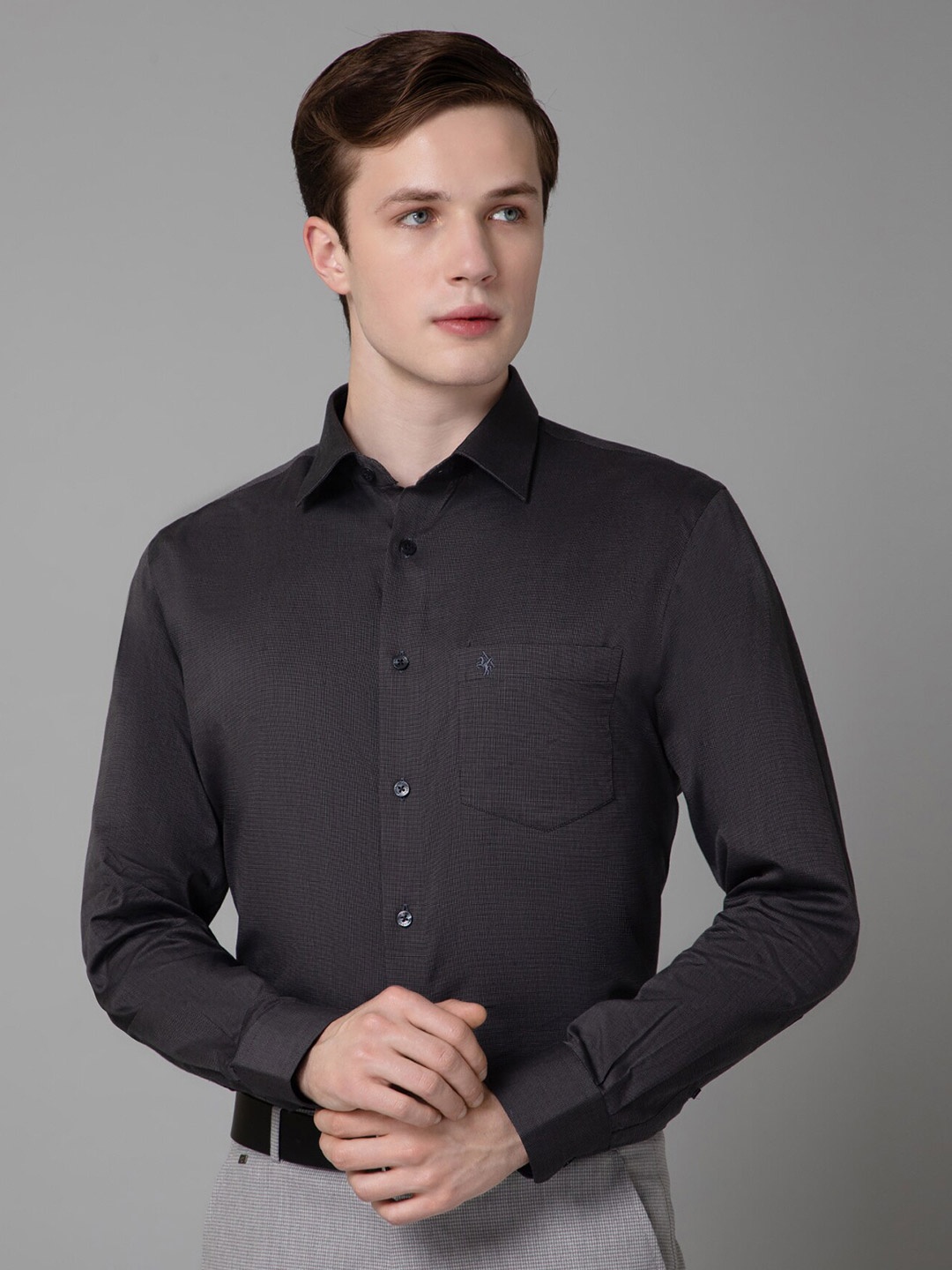

Cantabil Comfort Spread Collar Long Sleeves Formal Shirt, Brown