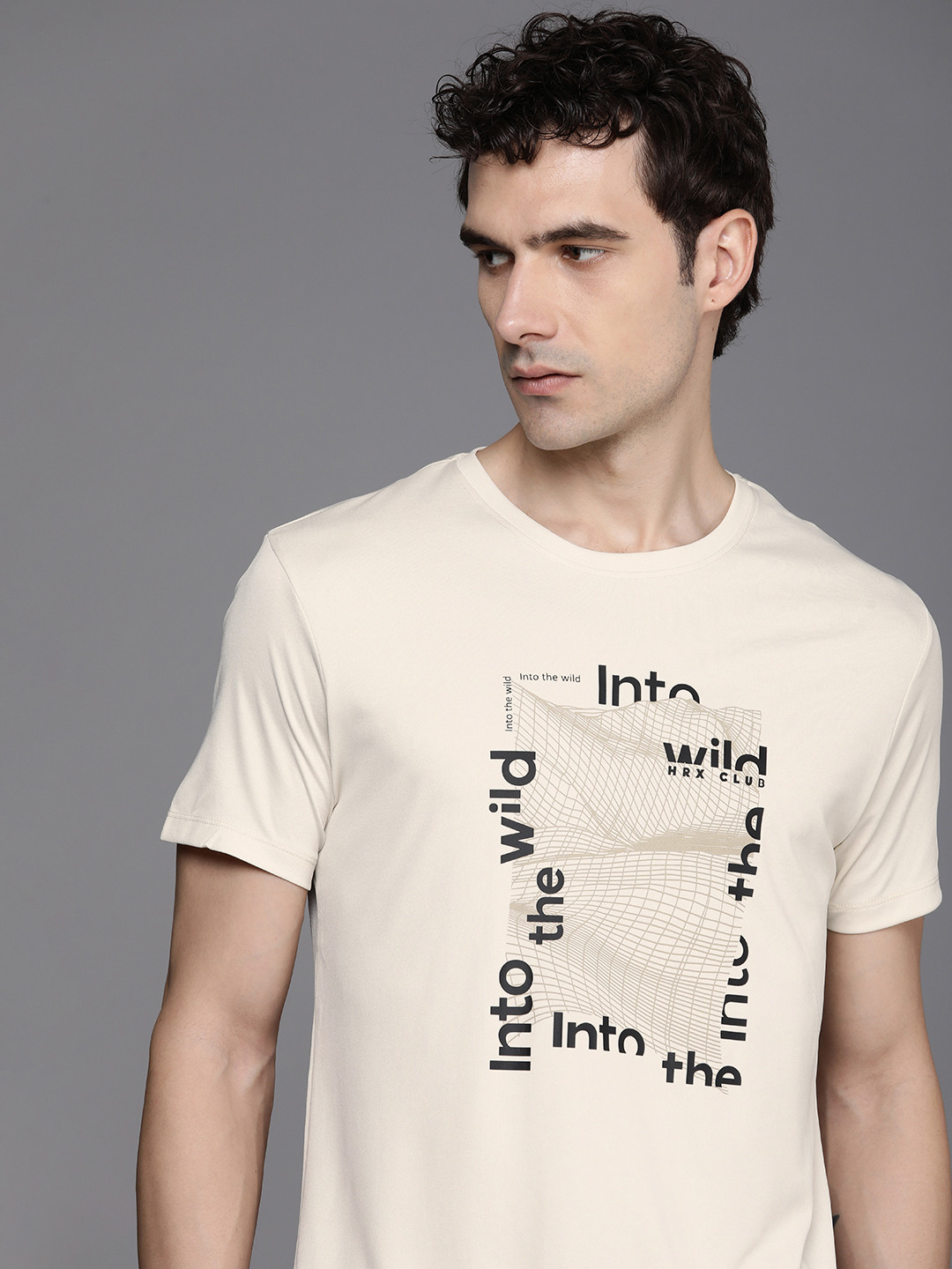 

HRX by Hrithik Roshan Graphic Printed Rapid-Dry Antimicrobial Outdoor T-shirt, Off white