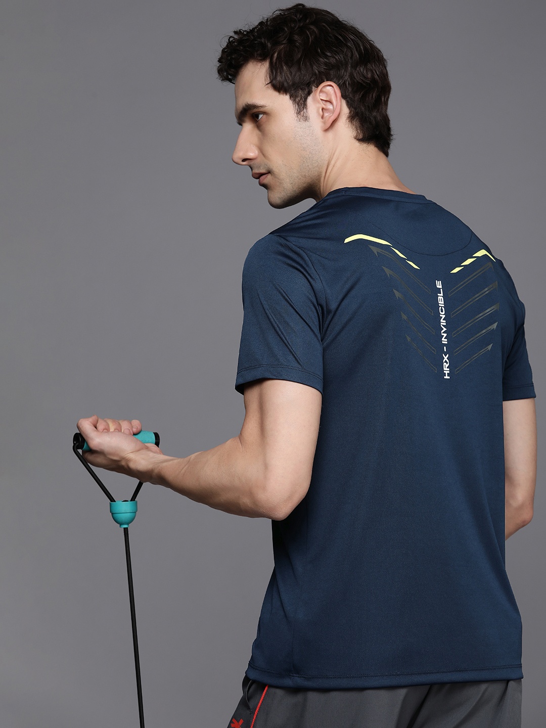 

HRX by Hrithik Roshan Rapid Dry Antimicrobial Finish Training T-shirt, Navy blue