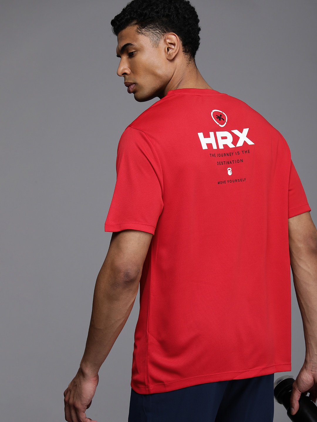 

HRX by Hrithik Roshan Brand Logo Printed Rapid- Dry Training T-shirt, Red