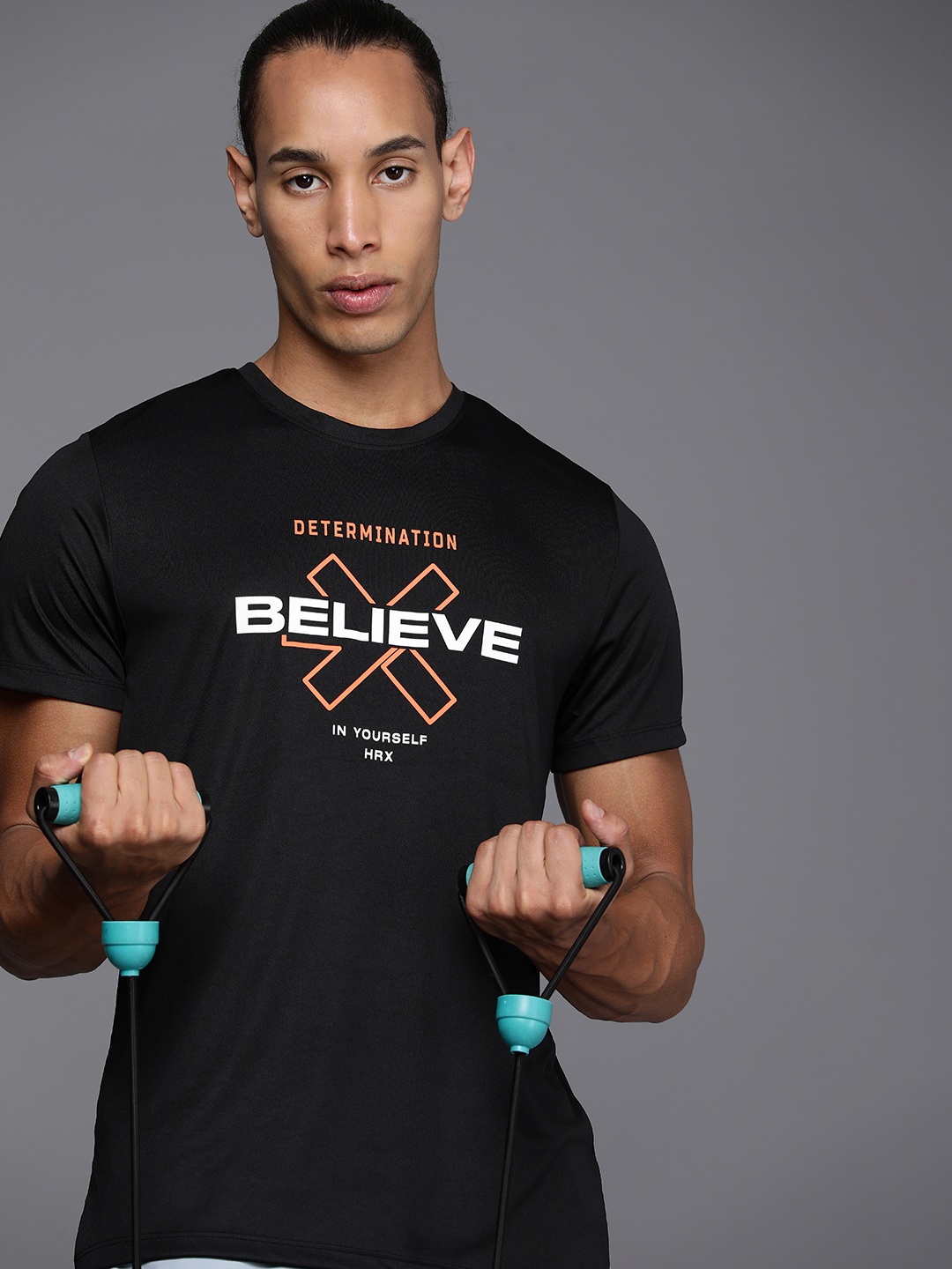 

HRX by Hrithik Roshan Printed Rapid Dry Training T-shirt, Black